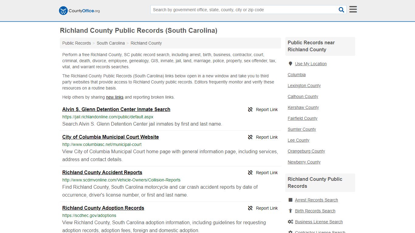 Public Records - Richland County, SC (Business, Criminal ...